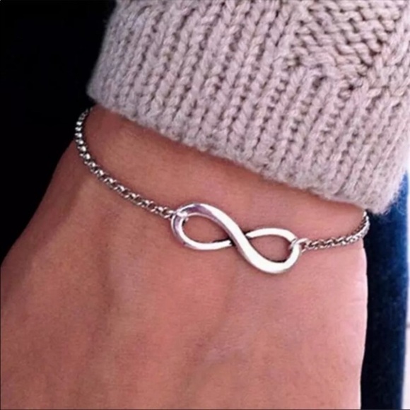 Jewelry - NEW Infinity Bracelet Silver Plated Lobster Clasp Men Women Unisex